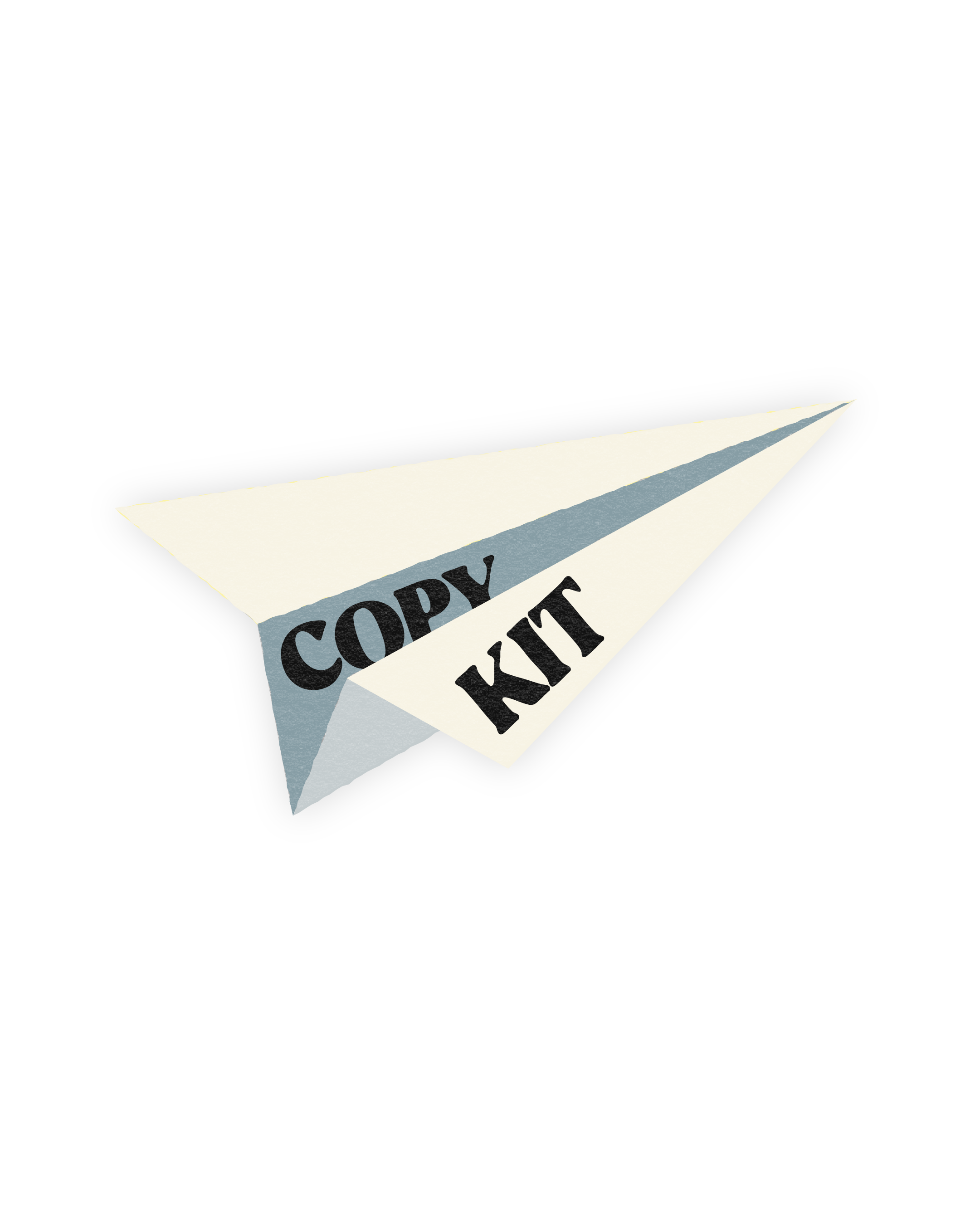 Papieren vliegertje met het Copykit-logo